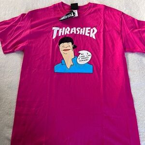 Thrasher Hot Pink Cartoon Graphic Tee